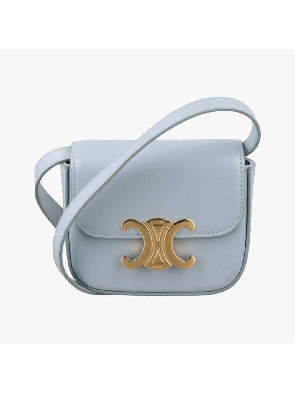 Celine Mini Claude Triomphe Blue Leather